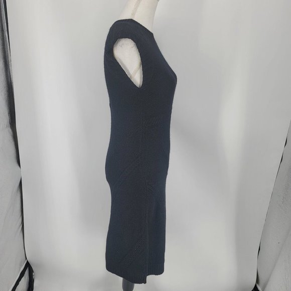 W by Worth 100% Wool Knit Sweater Dress Black Sleeveless Button Back Size Small - Picture 6 of 9